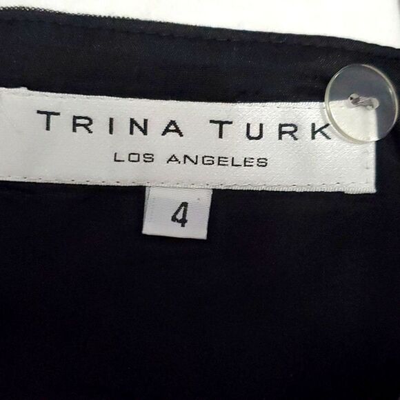 Trina Turk Trellis Lucia Dark Gray Linen Blend Cutout Waist Event Mini Dress - Picture 10 of 11